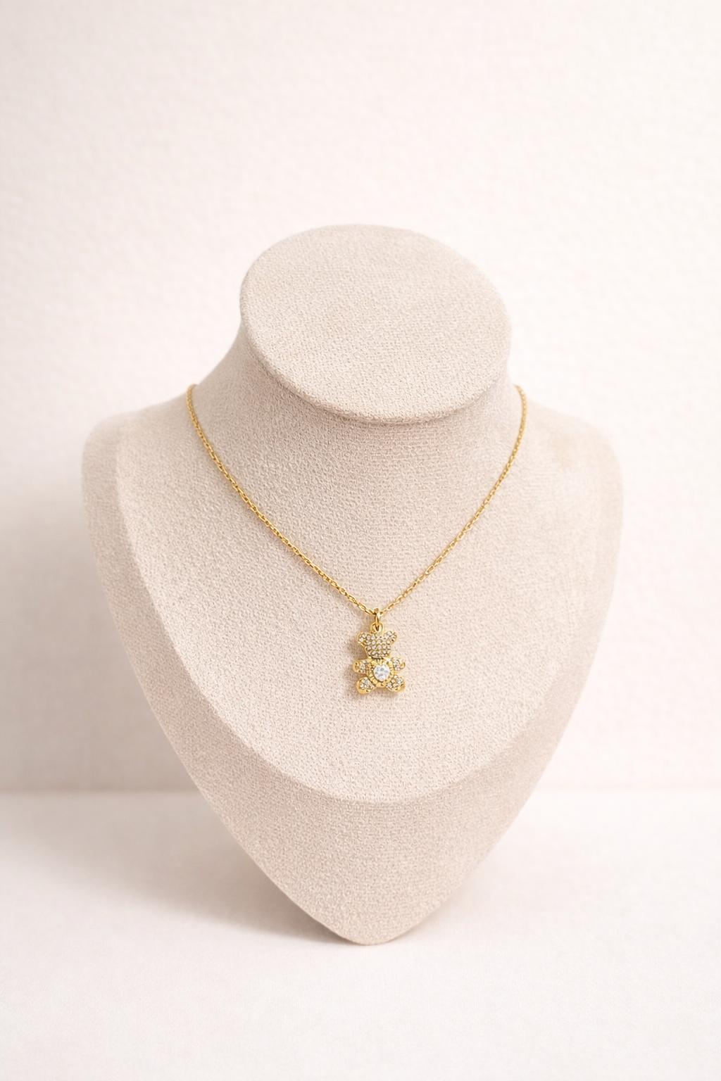 Sparkle Teddy Necklace - Anti-Tarnish Stainless Steel