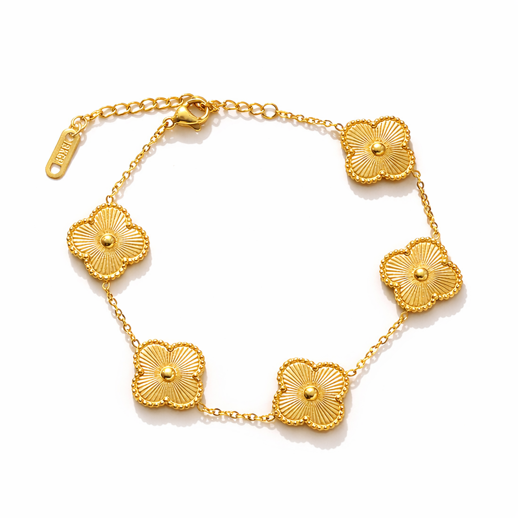 Golden Clover Bracelet - Stainless Steel
