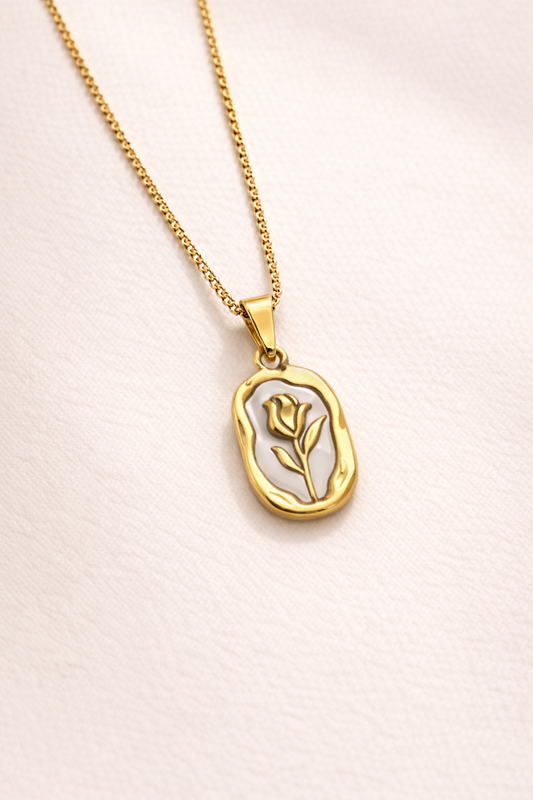 Golden Rose Necklace - Anti-Tarnish Stainless Steel