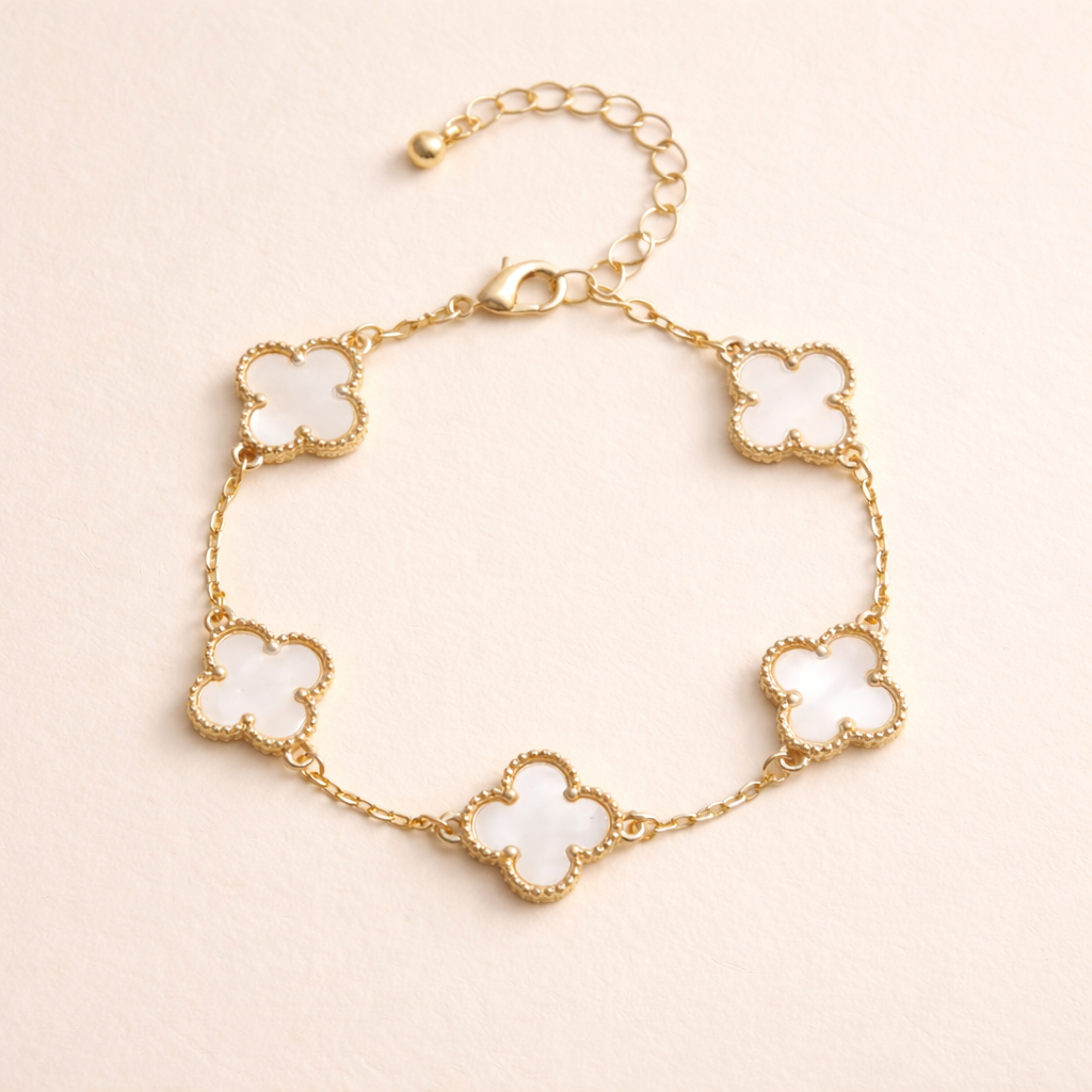 Day & Night Clover Bracelet - Reversible Black & White