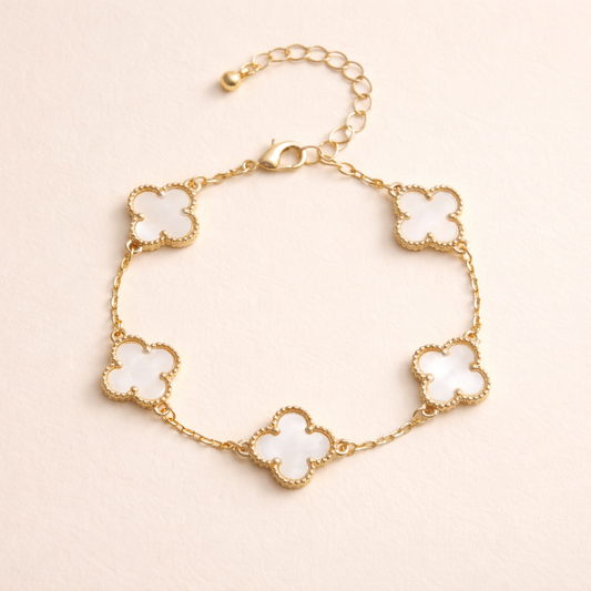 Day & Night Clover Bracelet - Reversible Black & White