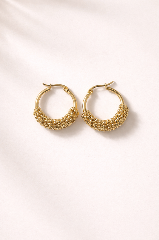 Woven Gold Hoops
